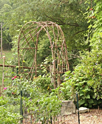 Como construir um caramanchão de jardim com galhos e membros