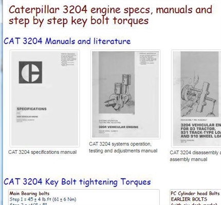 Caterpillar 3126 Dane techniczne