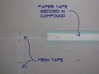 不均一な場合にドライウォールをテープで留める方法