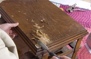 Come rimuovere gli acari di legno da un tavolo di legno