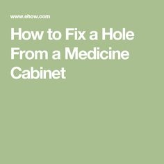Jak opravit díru z lékařského kabinetu