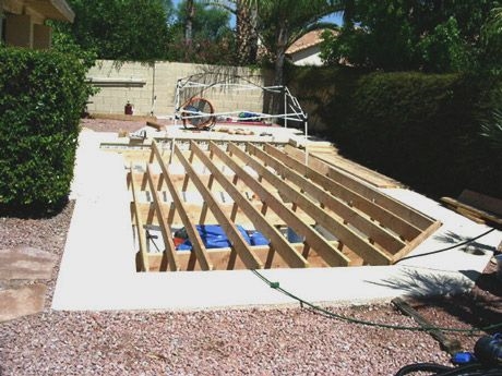 Cómo construir una cubierta sobre una piscina vacía