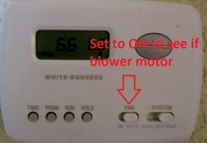 Vzroki, da peč ne deluje s samodejno nastavitvijo ventilatorja termostata
