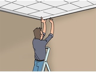 Kun je verlaagde plafondtegels schilderen?
