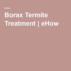 Tratamentul cu termitele de borax