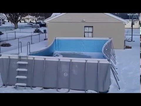 Sådan tager man ned en pool over jorden