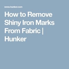 Jak odstranit lesklé železné značky z tkaniny