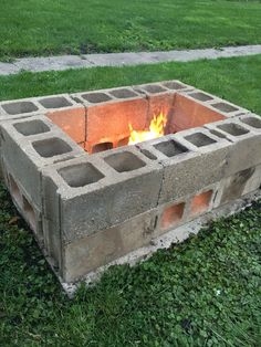 Como fazer um poço de fogo em um bloco de concreto