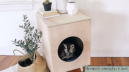 Caja de arena de gatito de madera contrachapada moderna de bricolaje