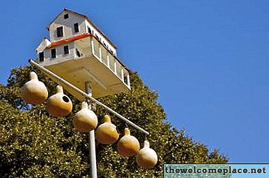 Höhe eines lila Martin Bird House